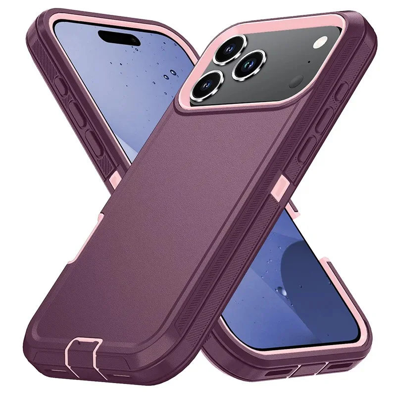 Ott Armor Box Shockproof Defender Phone Cases For iPhone 18 17 Pro Max 17Air Dustproof Drop Proof Hard Back Cover with Belt Clip