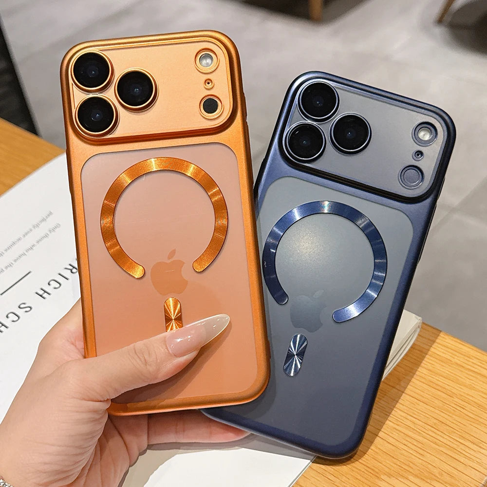Luxury Matte Translucent Magnetic Phone Case For iPhone 18 17 Pro Max 17Pro Cases For Magsafe Wireless Charging Protector Cover