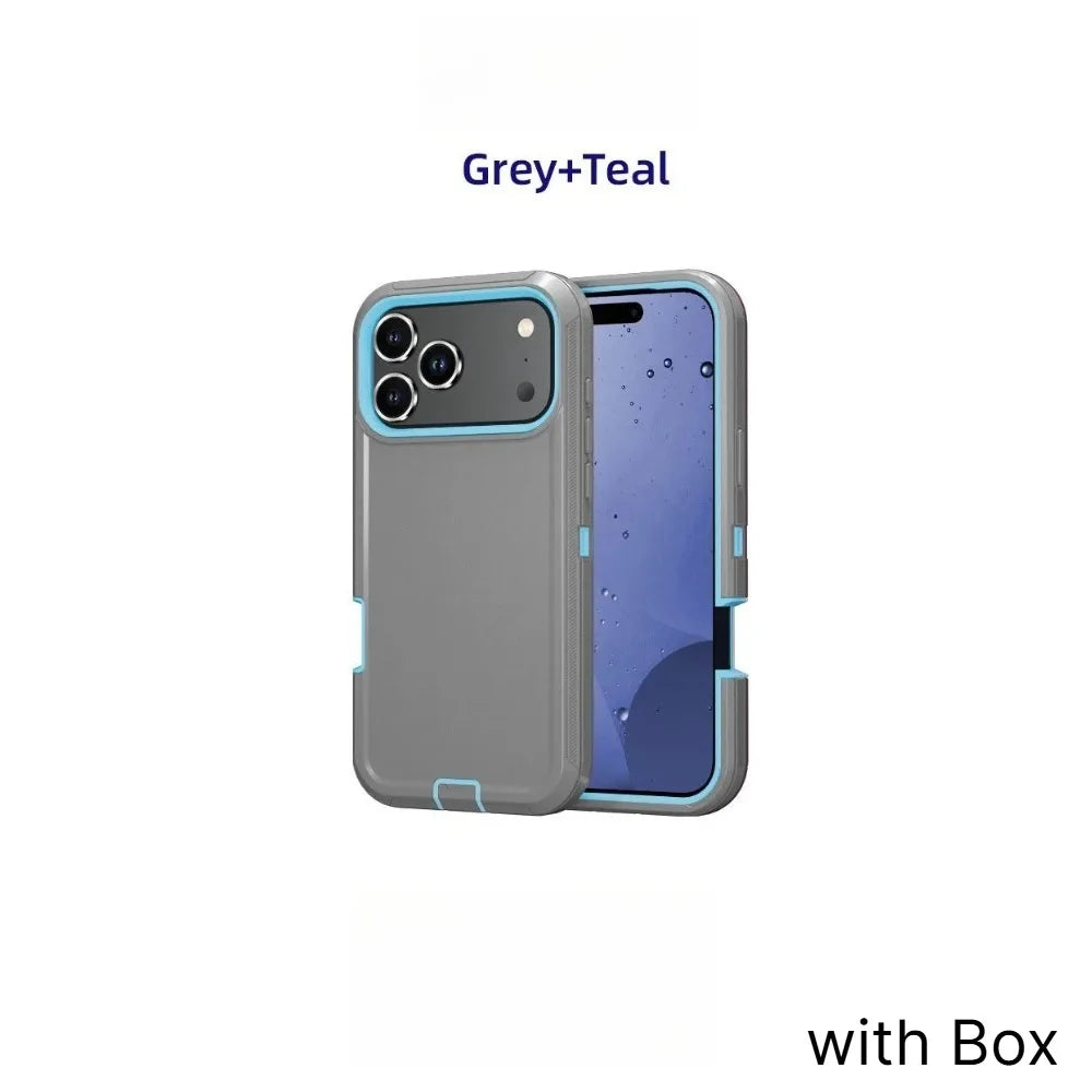 Ott Armor Box Shockproof Defender Phone Cases For iPhone 18 17 Pro Max 17Air Dustproof Drop Proof Hard Back Cover with Belt Clip