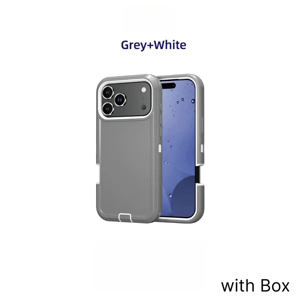 Ott Armor Box Shockproof Defender Phone Cases For iPhone 18 17 Pro Max 17Air Dustproof Drop Proof Hard Back Cover with Belt Clip