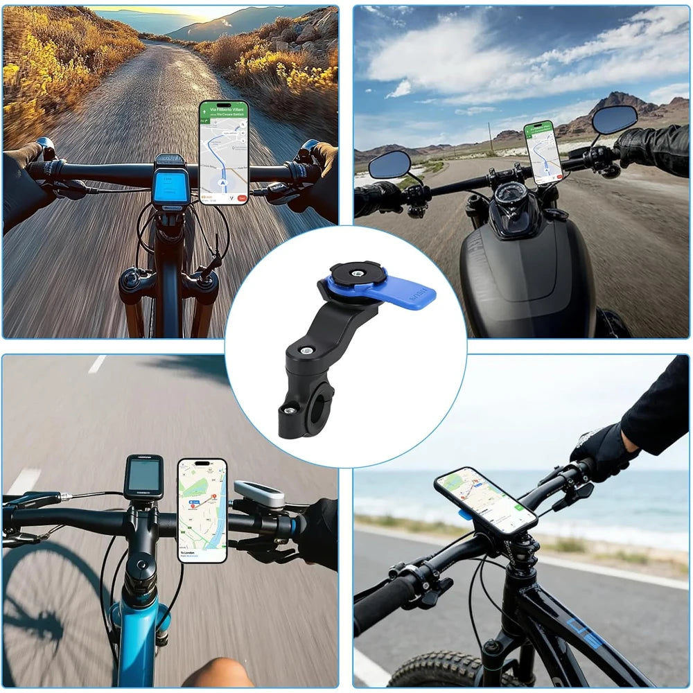 1set Motorcycle, Bicycle Handle, Mobile Phone Holder, Detachable 360 ° Rotating Shock-absorbing Mobile Phone Holder