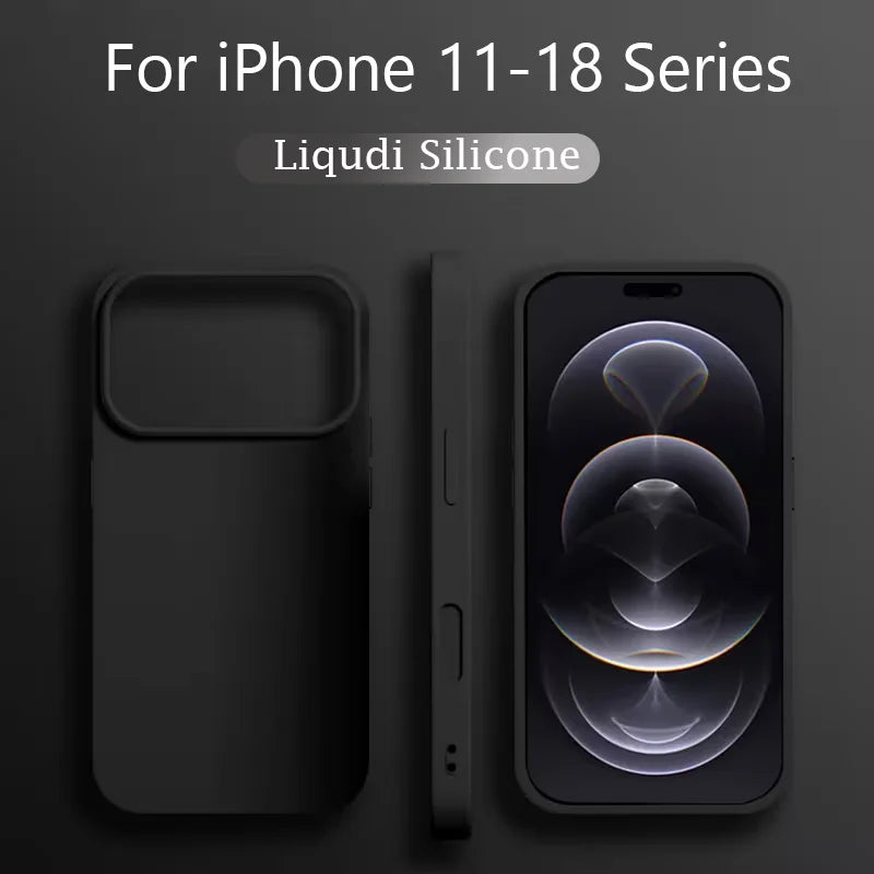 Phone Case for iPhone 18 Pro Max Official Original Liquid Silicone Cases For iPhone 16 15 12 14 13 17 Pro Max Shockproof Cover