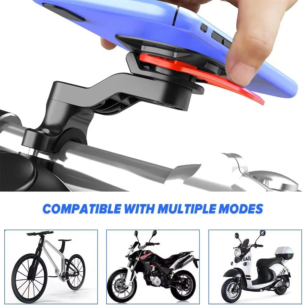 1set Motorcycle, Bicycle Handle, Mobile Phone Holder, Detachable 360 ° Rotating Shock-absorbing Mobile Phone Holder