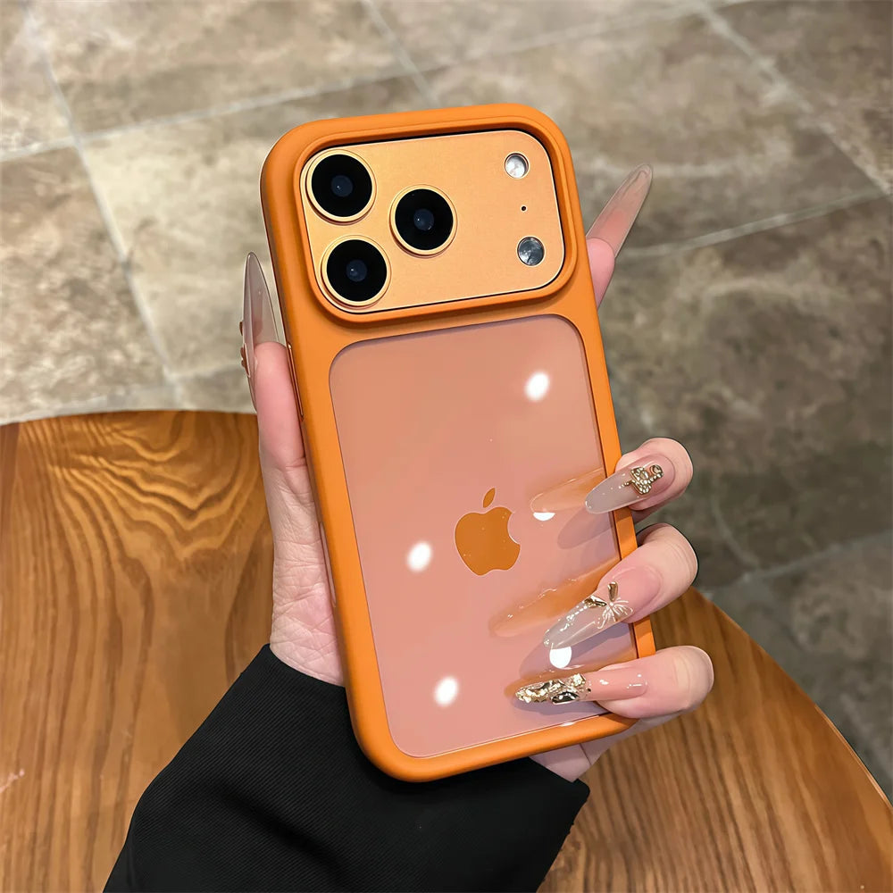 Luxury Advanced Silicone Soft Edge Transparent Case For iPhone 18 17 Pro 17 Pro Max Shockproof Phone Case Hard Back Panel Cover