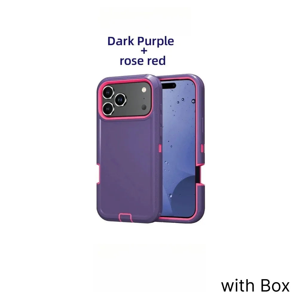 Ott Armor Box Shockproof Defender Phone Cases For iPhone 18 17 Pro Max 17Air Dustproof Drop Proof Hard Back Cover with Belt Clip