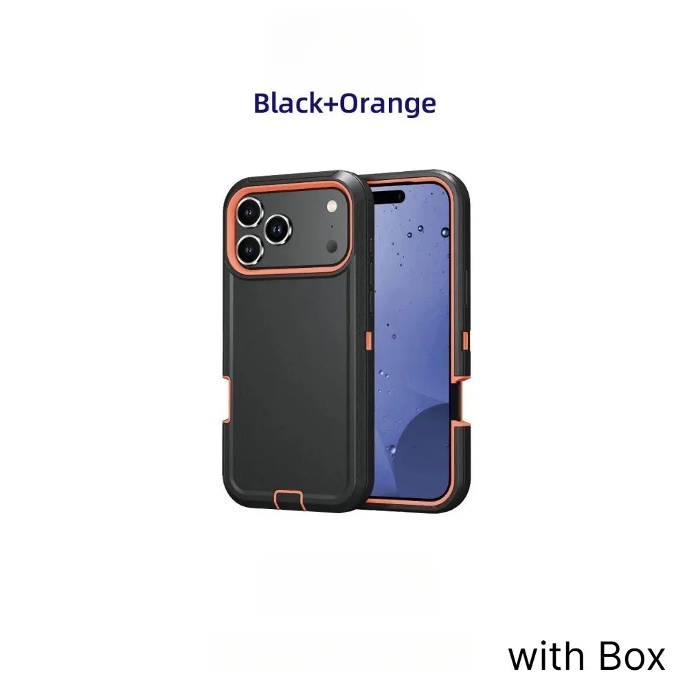 Ott Armor Box Shockproof Defender Phone Cases For iPhone 18 17 Pro Max 17Air Dustproof Drop Proof Hard Back Cover with Belt Clip