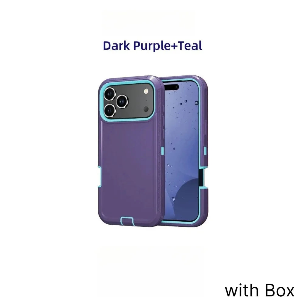 Ott Armor Box Shockproof Defender Phone Cases For iPhone 18 17 Pro Max 17Air Dustproof Drop Proof Hard Back Cover with Belt Clip