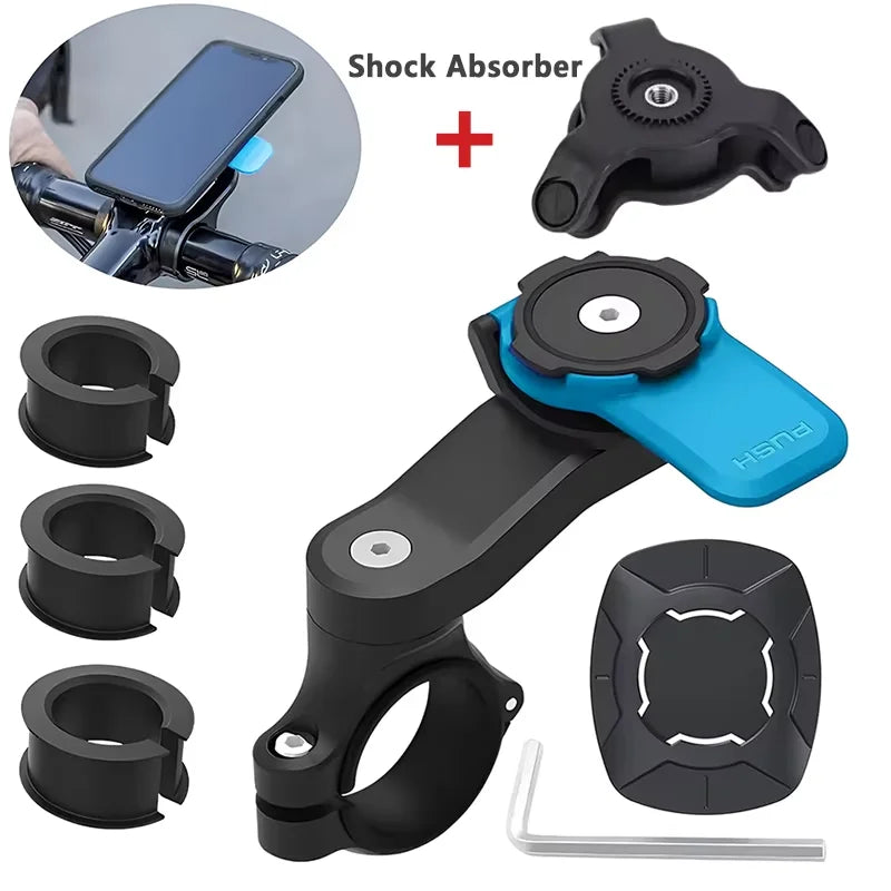 1set Motorcycle, Bicycle Handle, Mobile Phone Holder, Detachable 360 ° Rotating Shock-absorbing Mobile Phone Holder