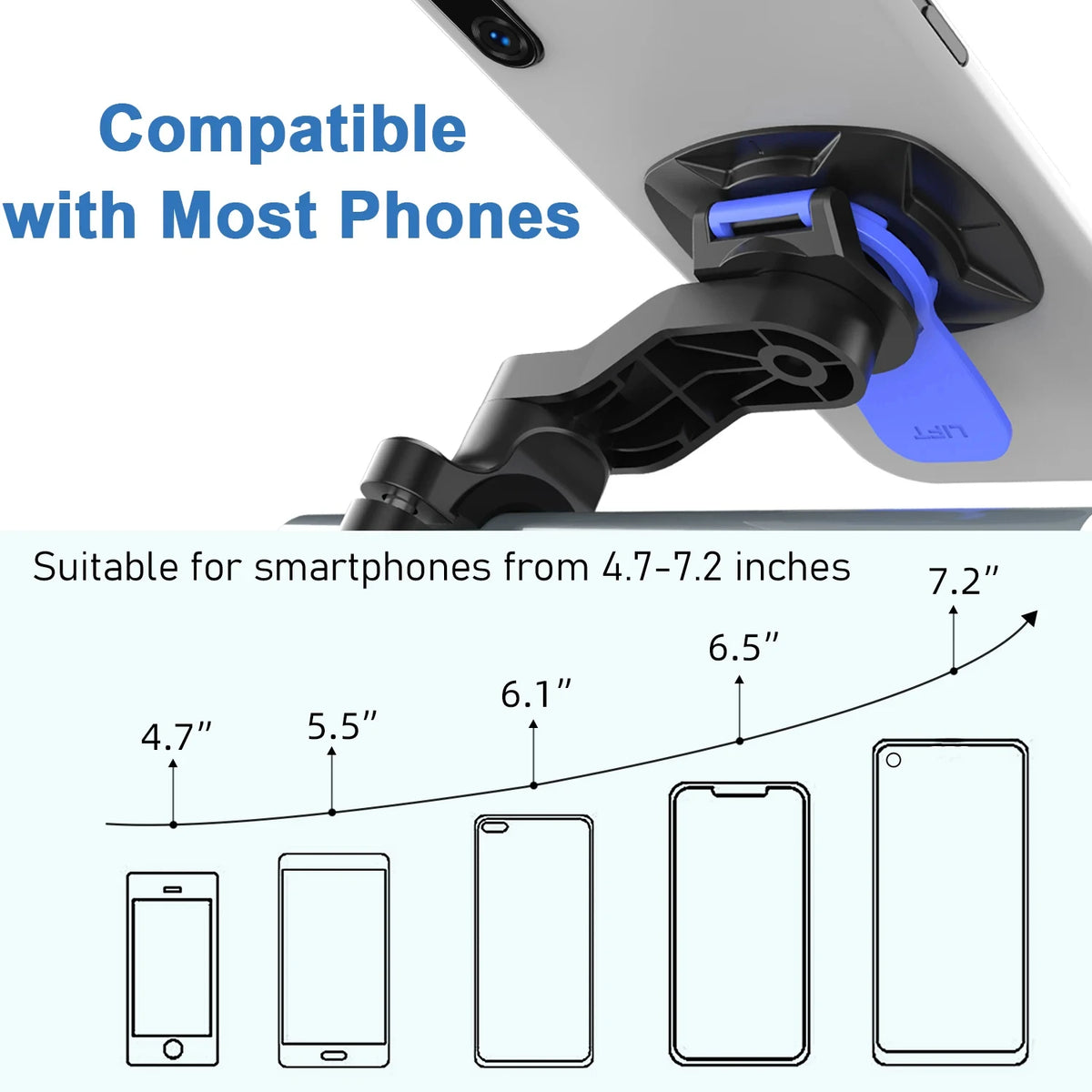 1set Motorcycle, Bicycle Handle, Mobile Phone Holder, Detachable 360 ° Rotating Shock-absorbing Mobile Phone Holder