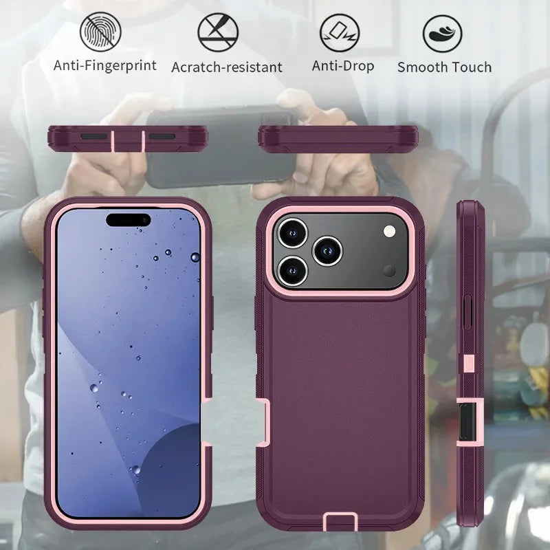 Ott Armor Box Shockproof Defender Phone Cases For iPhone 18 17 Pro Max 17Air Dustproof Drop Proof Hard Back Cover with Belt Clip