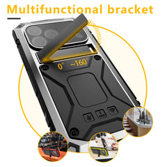 360 Protective Sturdy Military Metal Case for iPhone 17 Pro / Air / 16 Pro Max Shockproof Tempered Glass Built-in Silicone Cover